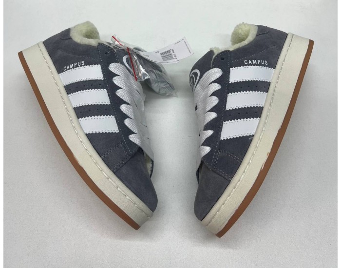 Adidas Campus 00s Deep Grey White с мехом