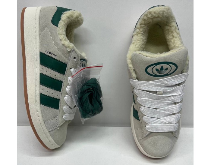 Adidas Campus 00s Grey Green с мехом