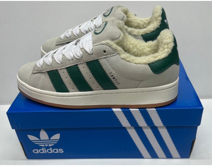 Adidas Campus 00s Grey Green с мехом