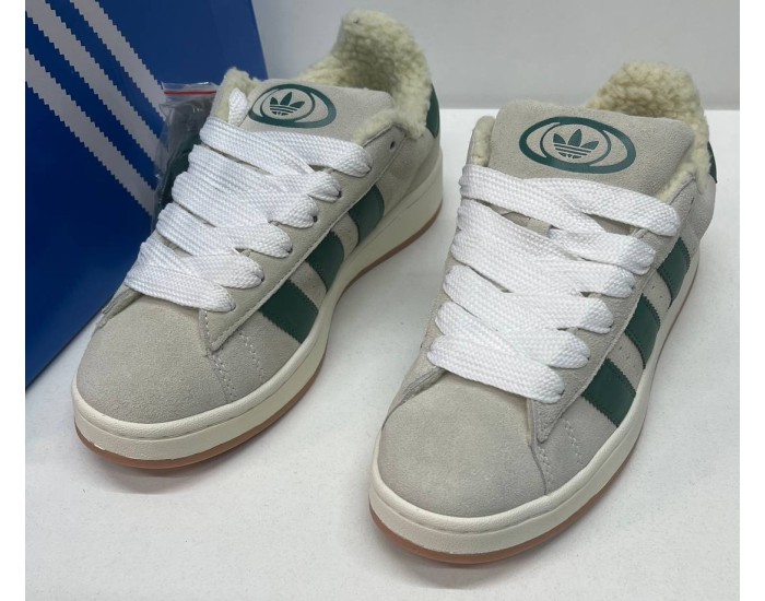 Adidas Campus 00s Grey Green с мехом