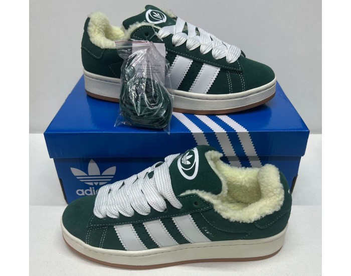 Adidas Campus 00s Dark Green с мехом