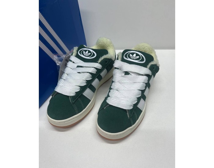 Adidas Campus 00s Dark Green с мехом