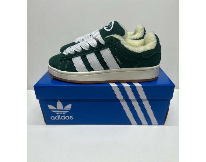 Adidas Campus 00s Dark Green с мехом