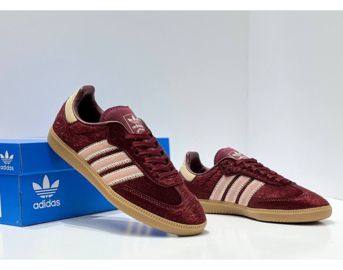 Adidas Samba OG Maroon Sand Strata Pony