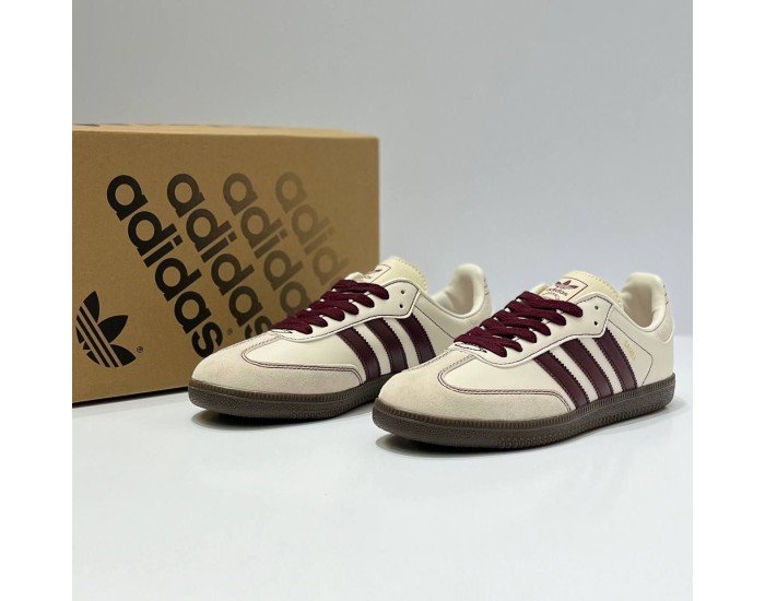 Adidas Samba OG Wonder White Maroon