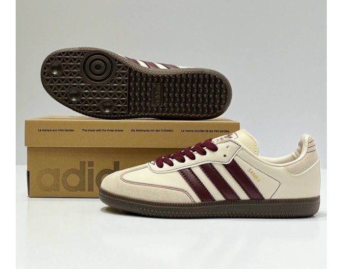 Adidas Samba OG Wonder White Maroon