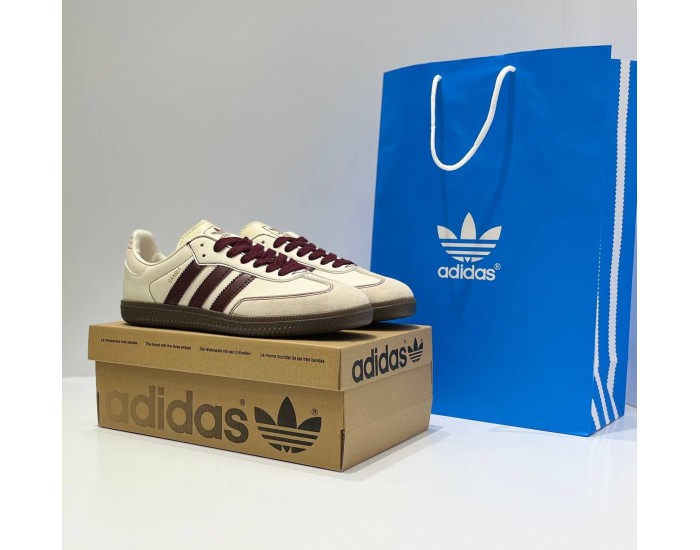 Adidas Samba OG Wonder White Maroon