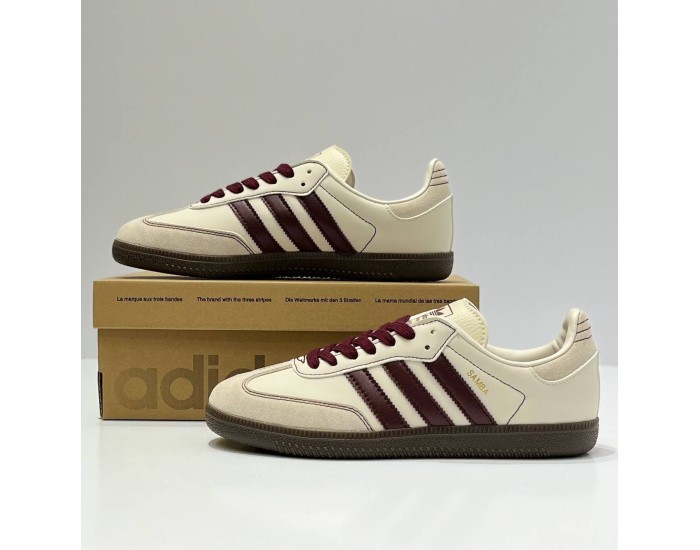 Adidas Samba OG Wonder White Maroon