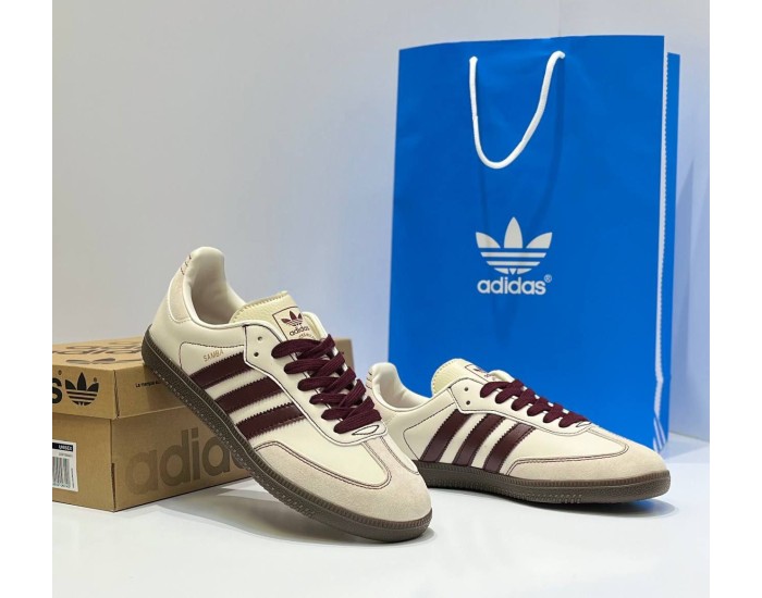 Adidas Samba OG Wonder White Maroon