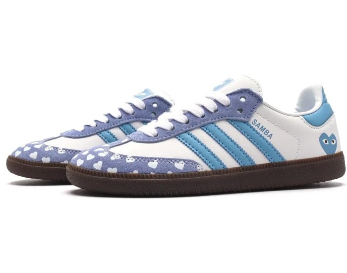 Adidas Samba x Comme Des Garcons Blue Hearts