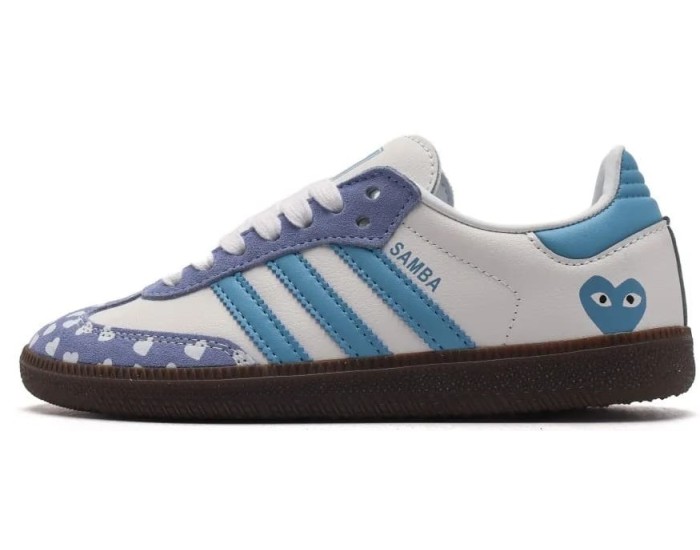 Adidas Samba x Comme Des Garcons Blue Hearts
